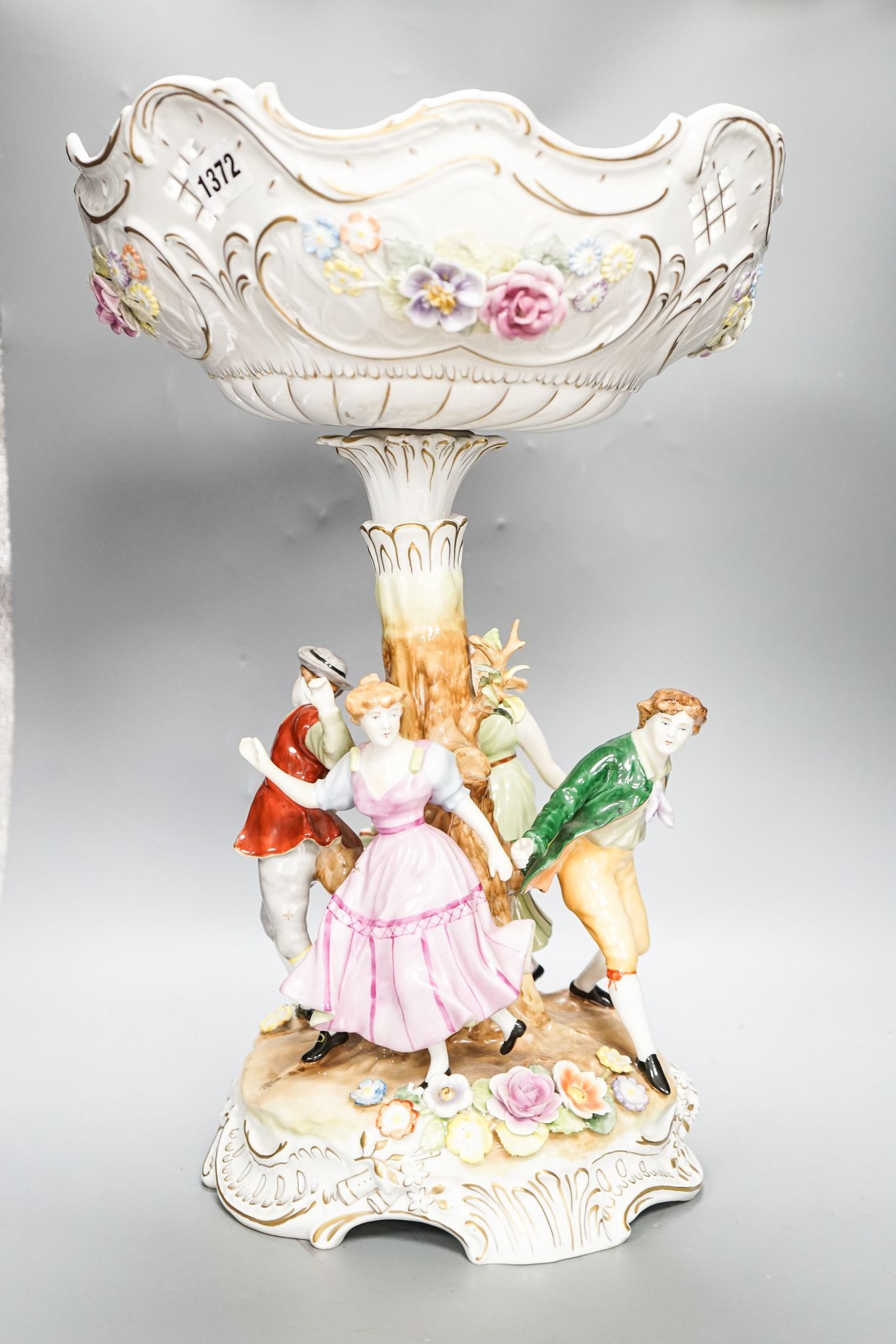 A continental figural centrepiece (repaired) 52cm